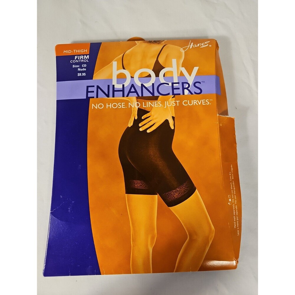 Vintage Hanes Body Enhancers size CD Nude No Hose No Lines Just Curves Mid thigh